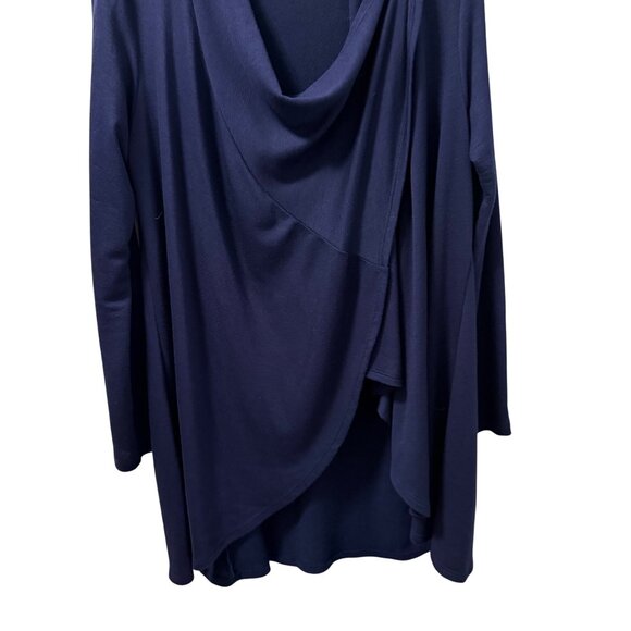 Bobeau Navy Blue Drape Front Long Sleeve Cardigan Sz Small cardigan - Picture 5 of 12